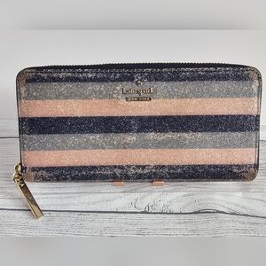 Kate Spade Zip Around Lindsey Glitter Wallet